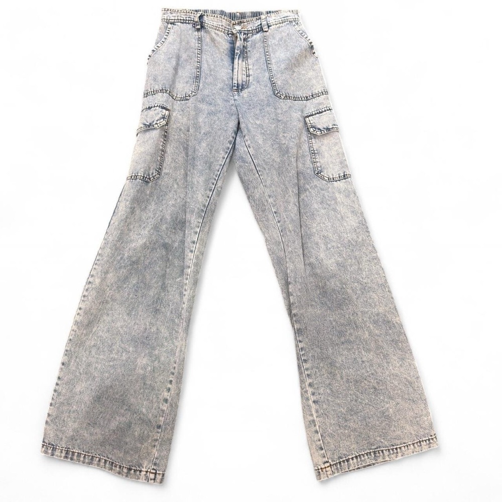 Women's Gray Wide-Leg Jeans
